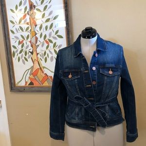 Cabi tie jean jacket with gold buttons sz Medium (A08)